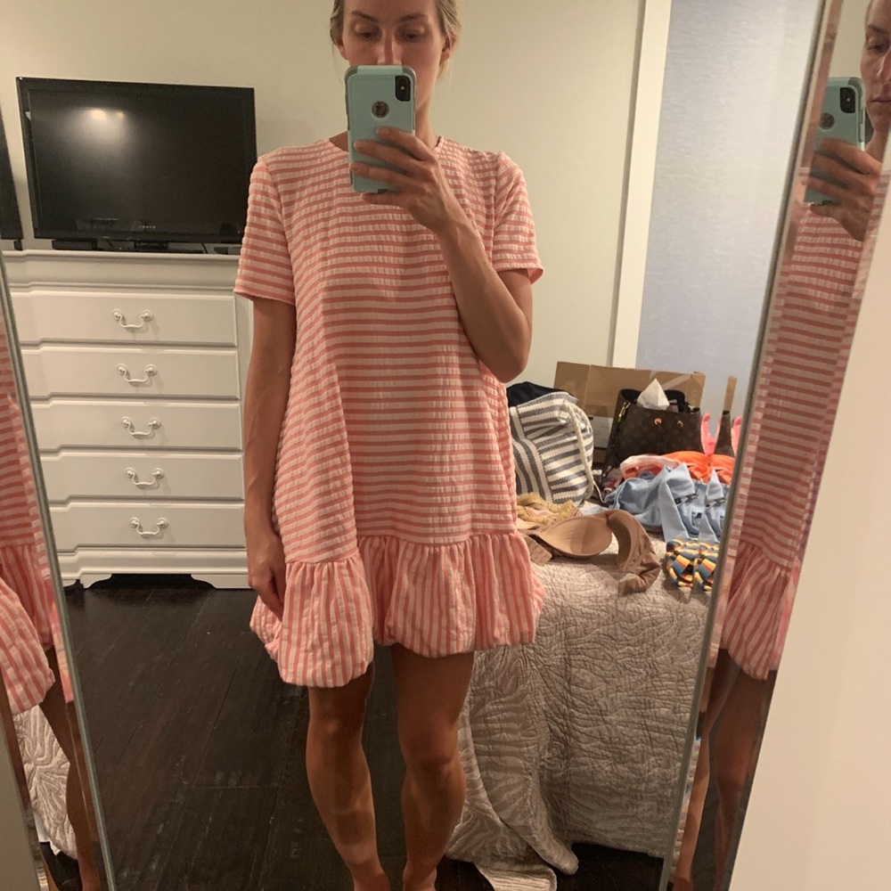 Zara pink and white dress